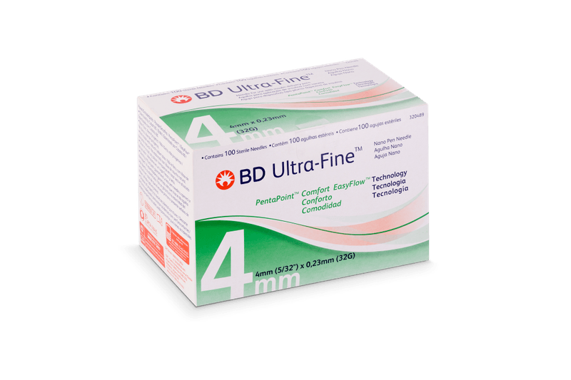 Agulhas para Caneta BD Ultra-Fine 4mm - 100 Unidades