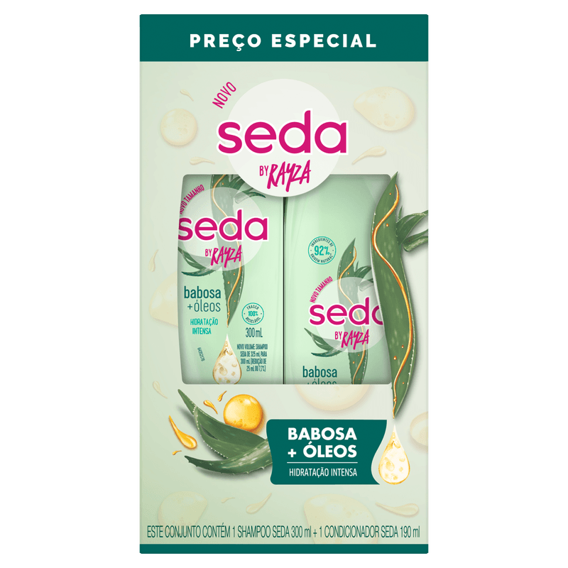 Kit-Shampoo-300ml---Condicionador-190ml-Seda-by-Rayza-Babosa---Oleos