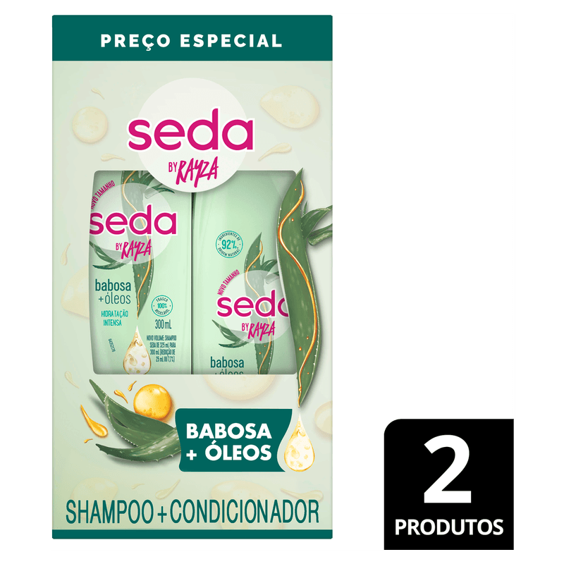 Kit-Shampoo-300ml---Condicionador-190ml-Seda-by-Rayza-Babosa---Oleos