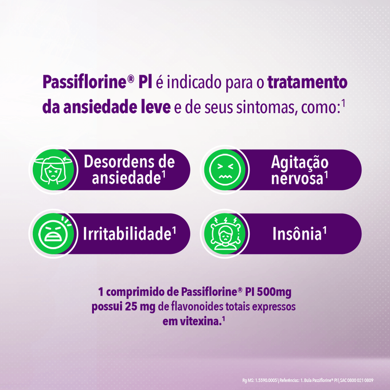 Passiflorine PI 500mg - 20 Comprimidos