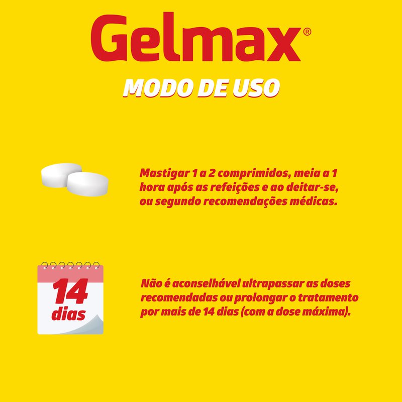Gelmax Mastigável Sem Limão - 24 Comprimidos Mastigáveis
