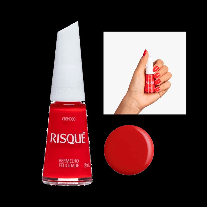 Esmalte Cremoso Risque Vermelho Felicidade - 8ml