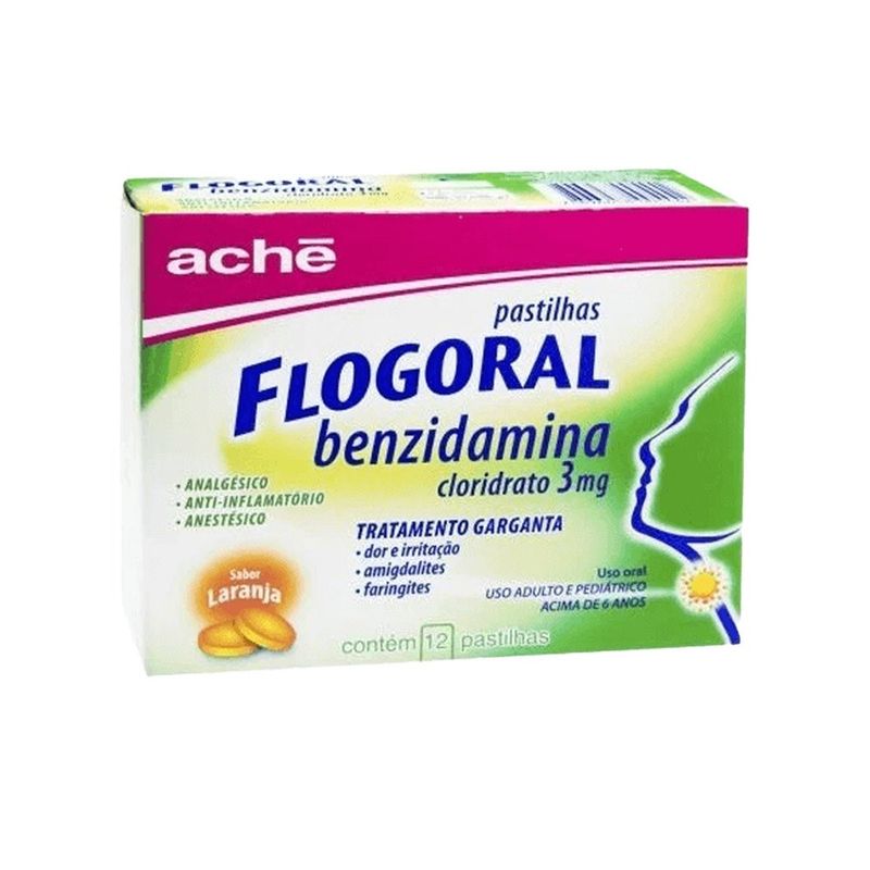 Pastilha Flogoral Laranja - 12 Unidades
