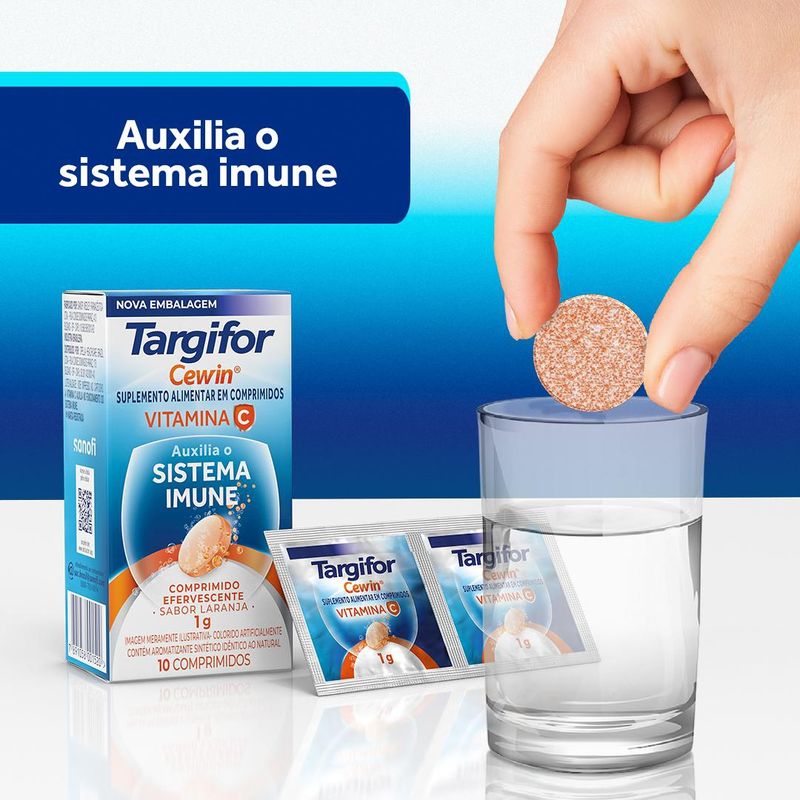 Vitamina C Targifor Cewin Laranja - 10 Comprimidos Efervescentes