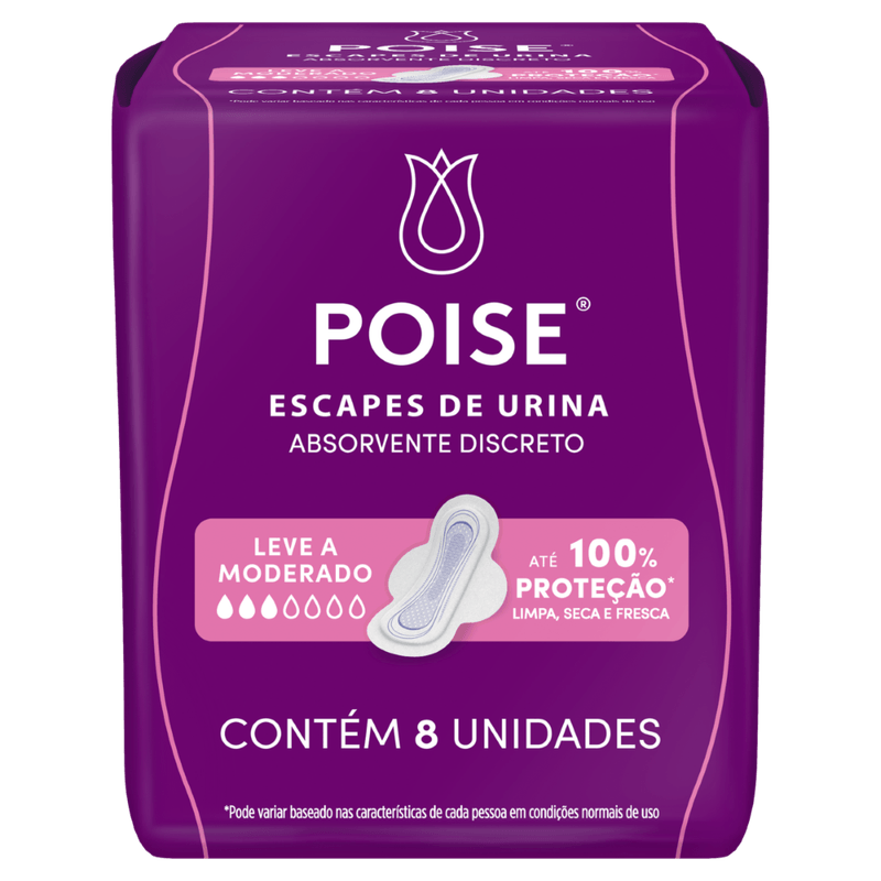 Absorvente-com-Abas-para-Escapes-de-Urina-Poise-Discreto---8-Unidades