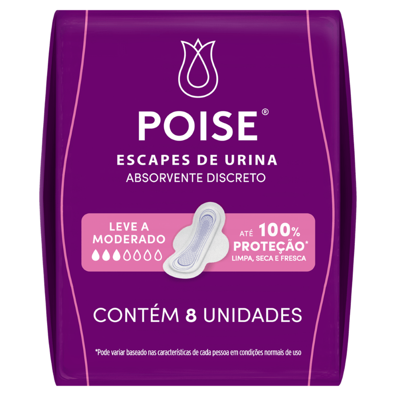 Absorvente-com-Abas-para-Escapes-de-Urina-Poise-Discreto---8-Unidades