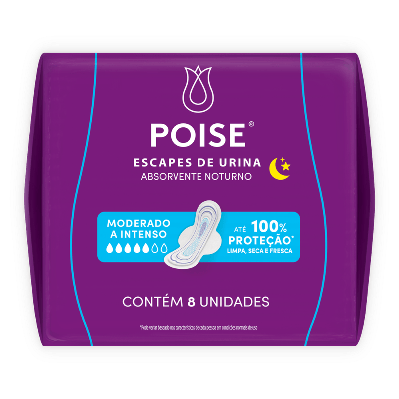 Absorvente-com-Abas-para-Escapes-de-Urina-Poise-Noturno---8-Unidades