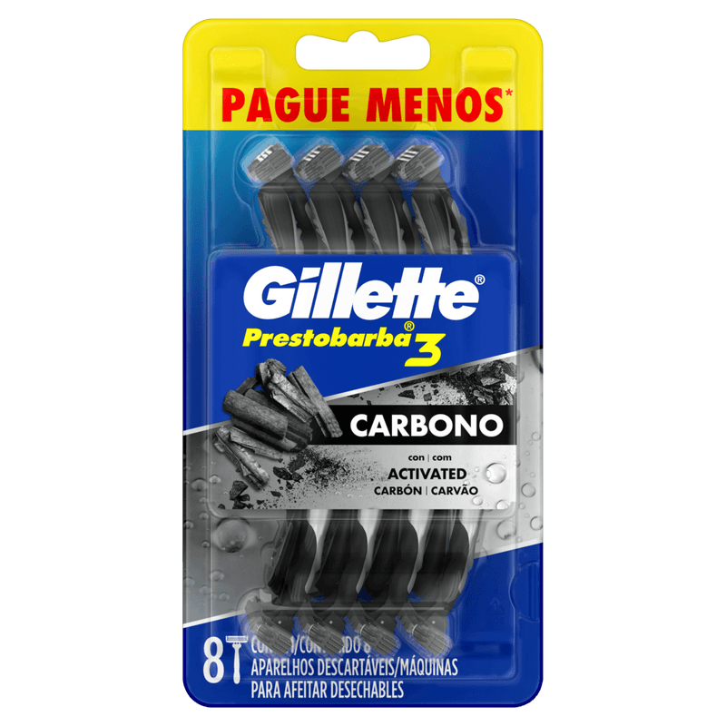 Aparelho-Descartavel-para-Barbear-com-Carvao-Gillette-Prestobarba3-Carbono-8-Unidades