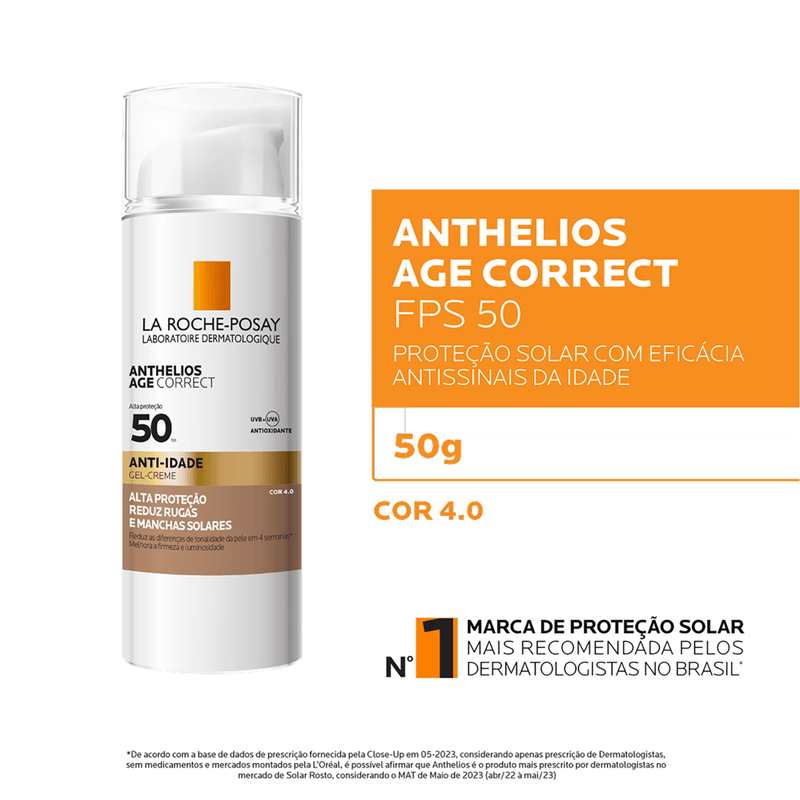 Protetor-Solar-Gel-Creme-Anti-Idade-Antioxidante-com-Cor-4.0-FPS-50-La-Roche-Posay-Anthelios-Age-Correct---50g-