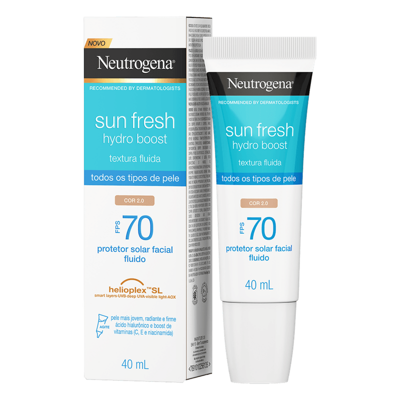 Protetor-Solar-Facial-Fluido-Cor-2.0-FPS-70-Neutrogena-Sun-Fresh-Hydro-Boost-40ml