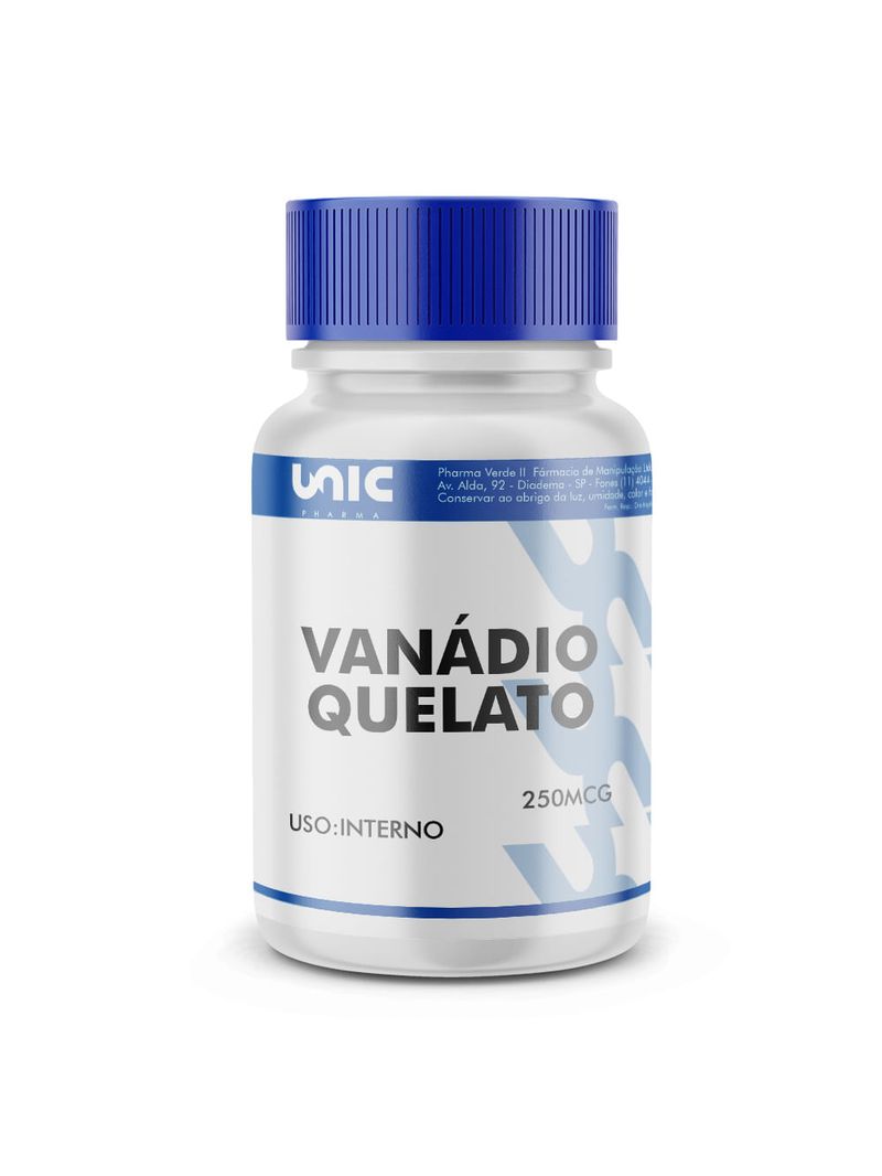 Vanádio Quelato 250Mcg - 90 Cápsulas