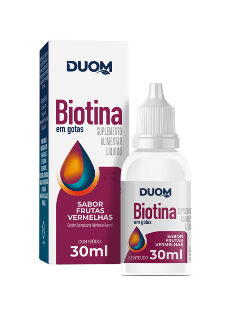 Biotina em gotas sabor frutas vermelhas 30ml - Duom