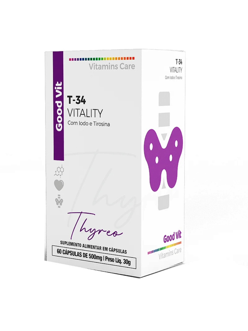 T-34 Vitality Thyreo 60 Cápsulas - Good Vit
