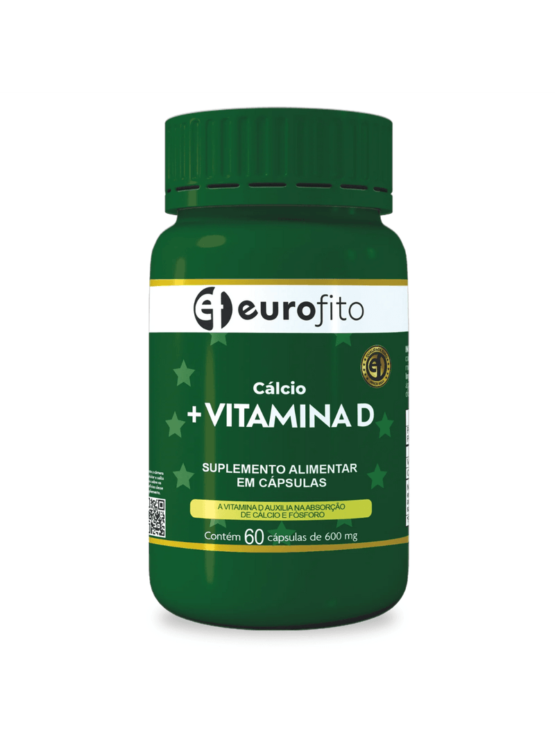 Cálcio + Vitamina D 600mg 60 Cápsulas - Eurofito