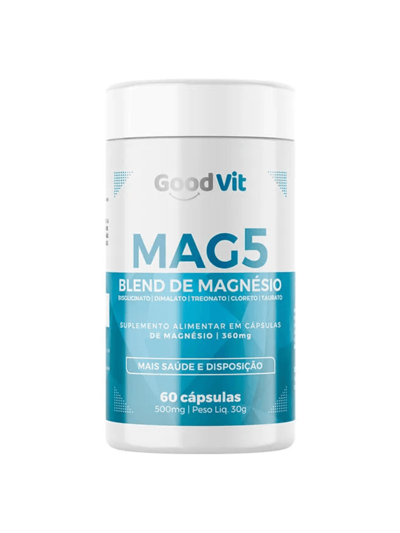 Mag5 Blend de Magnésio 500mg 60 Cápsulas - Good Vit