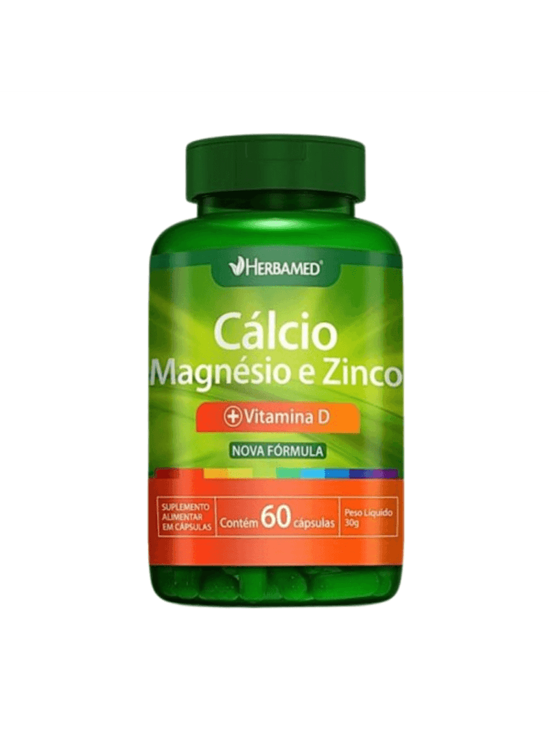 Cálcio, Magnésio e Zinco Com 60 Cápsulas - Herbamed