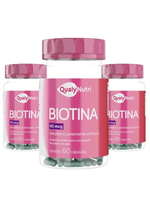 Kit com 3 Biotina 60 Cápsulas - Qualy Nutri