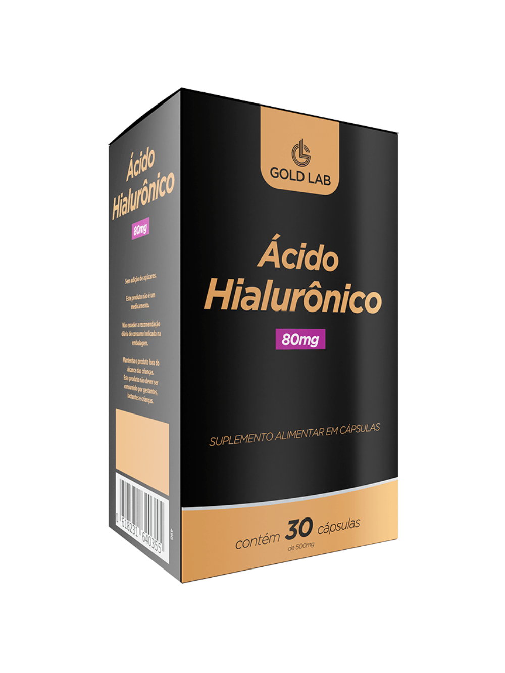 Ácido Hialurônico 80MG 30 Cápsulas Gold Lab - FARMALIFE
