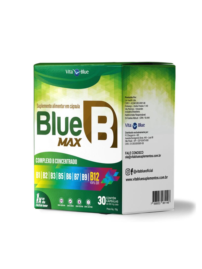Blue B Max Concentrado Com 30 Cápsulas - Vita Blue