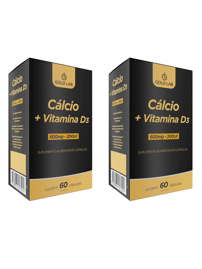 Kit com 2 Cálcio + Vitamina D3 60 Cápsulas - Gold Lab
