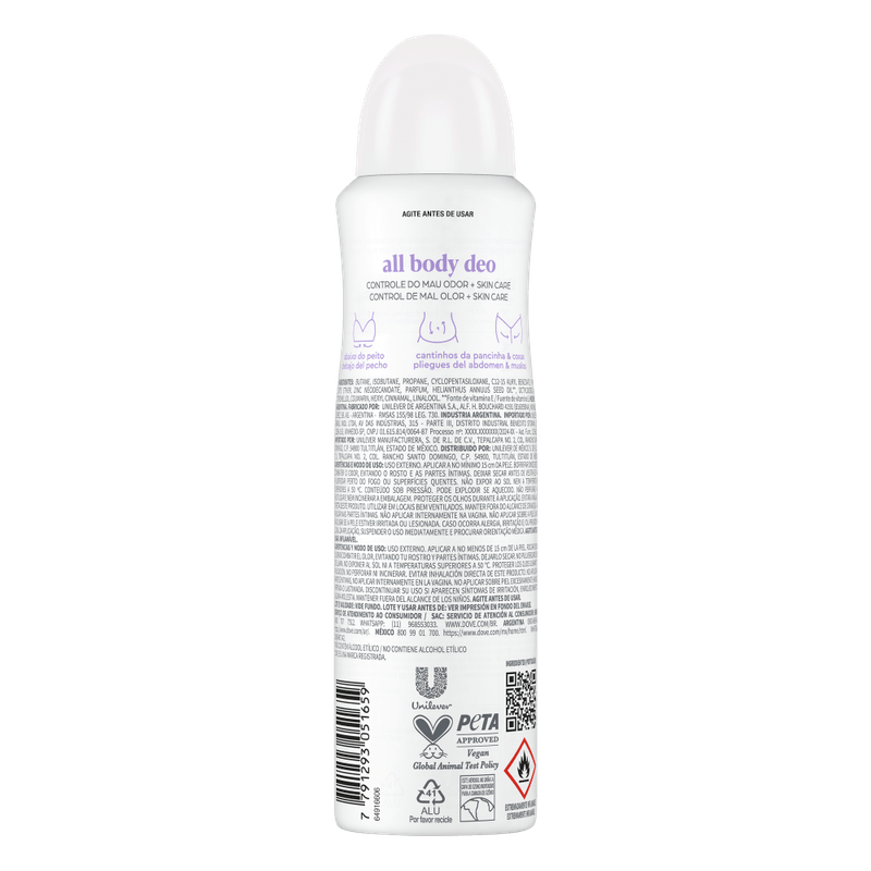 Desodorante Aerossol Lavender - Camomile Dove All Body Deo - 150ml - 02