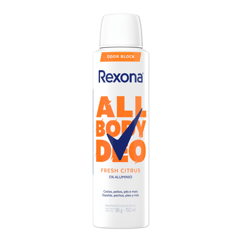 Desodorante Aerossol Rexona All Body Deo Fresh Citrus - 150ml - 01