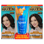 Kit 2 Tinturas Creme 3.0 Castanho Escuro Maxton + 1 Mascara de Tratamento Nutritiva Novex Oleo de Argan 200g