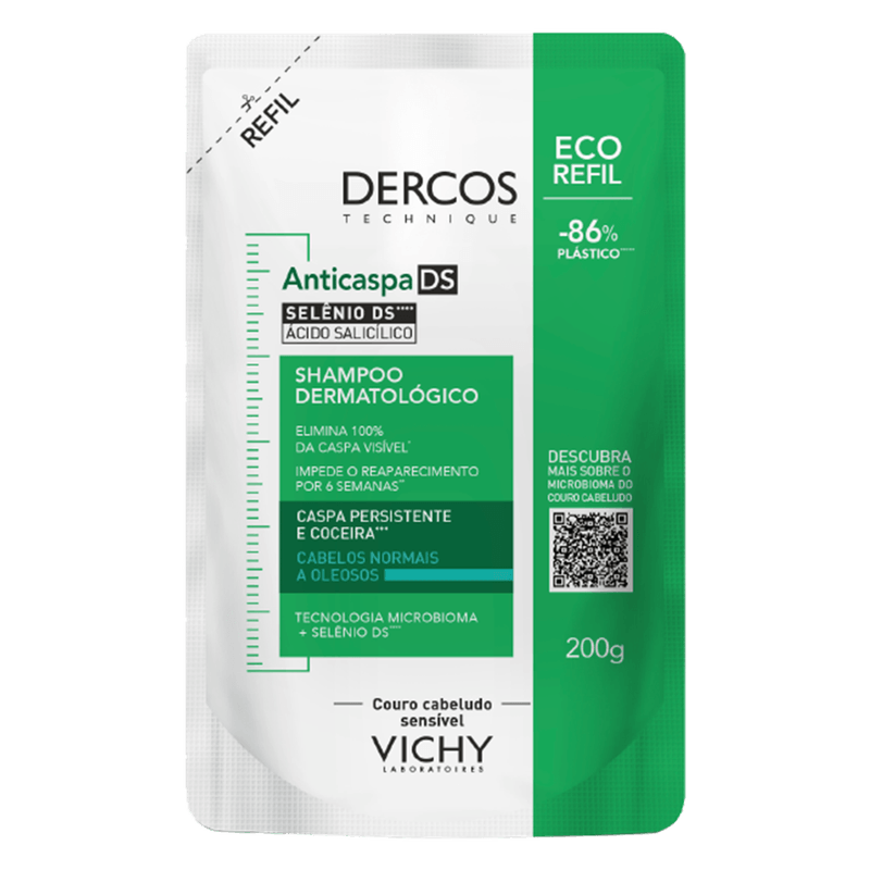 Shampoo Anticaspa Cabelos Normais a Oleosos Vichy Dercos DS Refil - 200g - 04