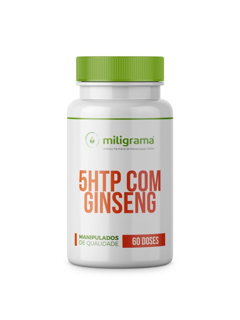 5 HTP (Hidroxitriptofano) 50mg com Ginseng 200mg 60 Cápsulas