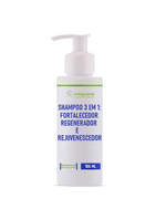 Shampoo 3 em 1: Fortalecedor, Regenerador e Rejuvenescedor 100ml