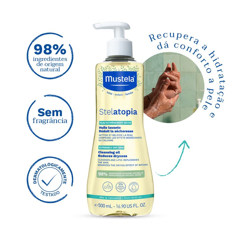 Mustela Stelatopia Oleo de banho 500ml 4