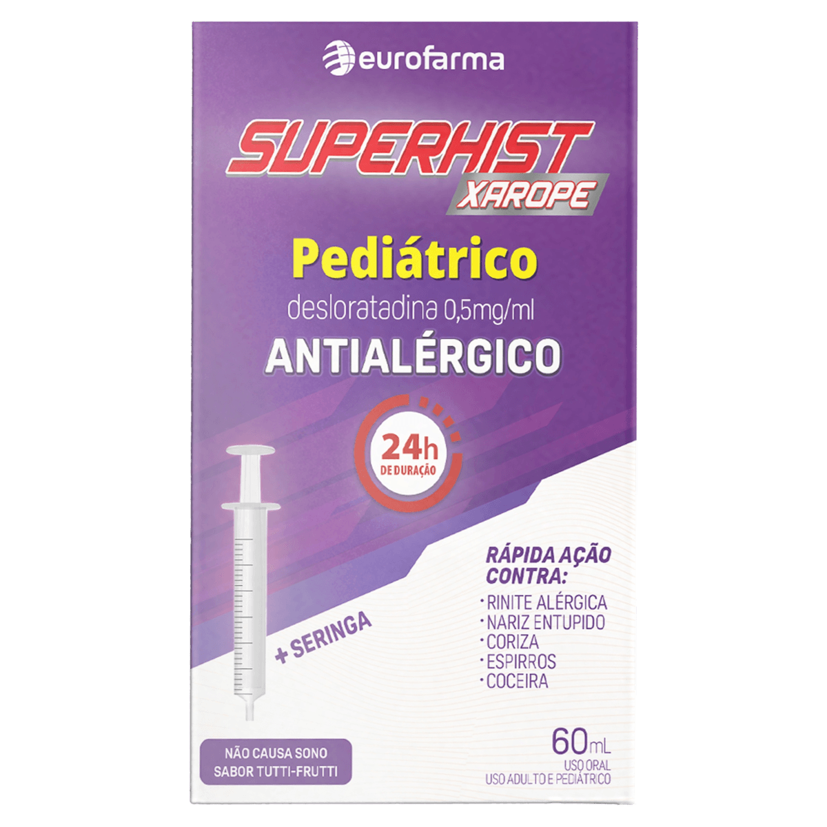 Superhist 0,5mg/ml Xarope 60ml - Eurofarma - Drogarias Tamoio