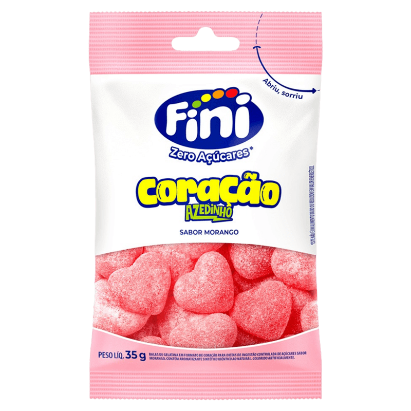 Bala-de-Gelatina-Morango-Zero-Acucar-para-Dietas-de-Ingestao-Controlada-de-Acucares-em-Formato-de-Coracao-Azedinho-Fini-Pacote-35g