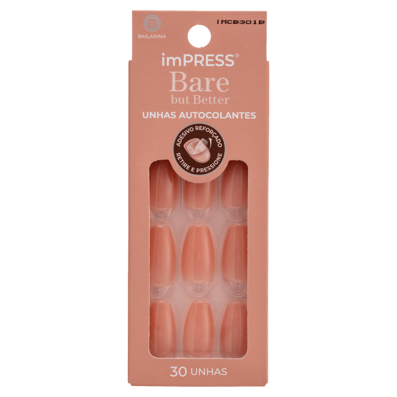 Unha-Postica-Autocolante-Real-World-Bailarina-Kiss-New-York-Impress-Bare-But-Better-Caixa-30-Unidades