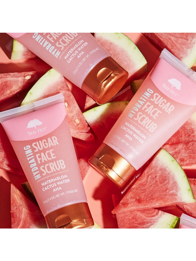 Tree Hut Hydrating Watermelon & Cactus Water Sugar Face Scrub - Esfoliante Facial 210g