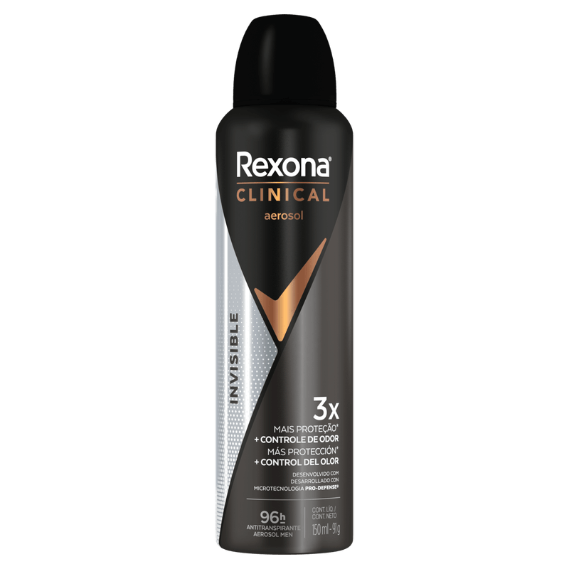 Antitranspirante-Aerossol-96h-Rexona-Clinical-Men-Invisible-150ml-Spray