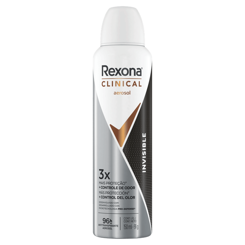 Antitranspirante-Aerossol-96h-Rexona-Clinical-Invisible-150ml-Spray