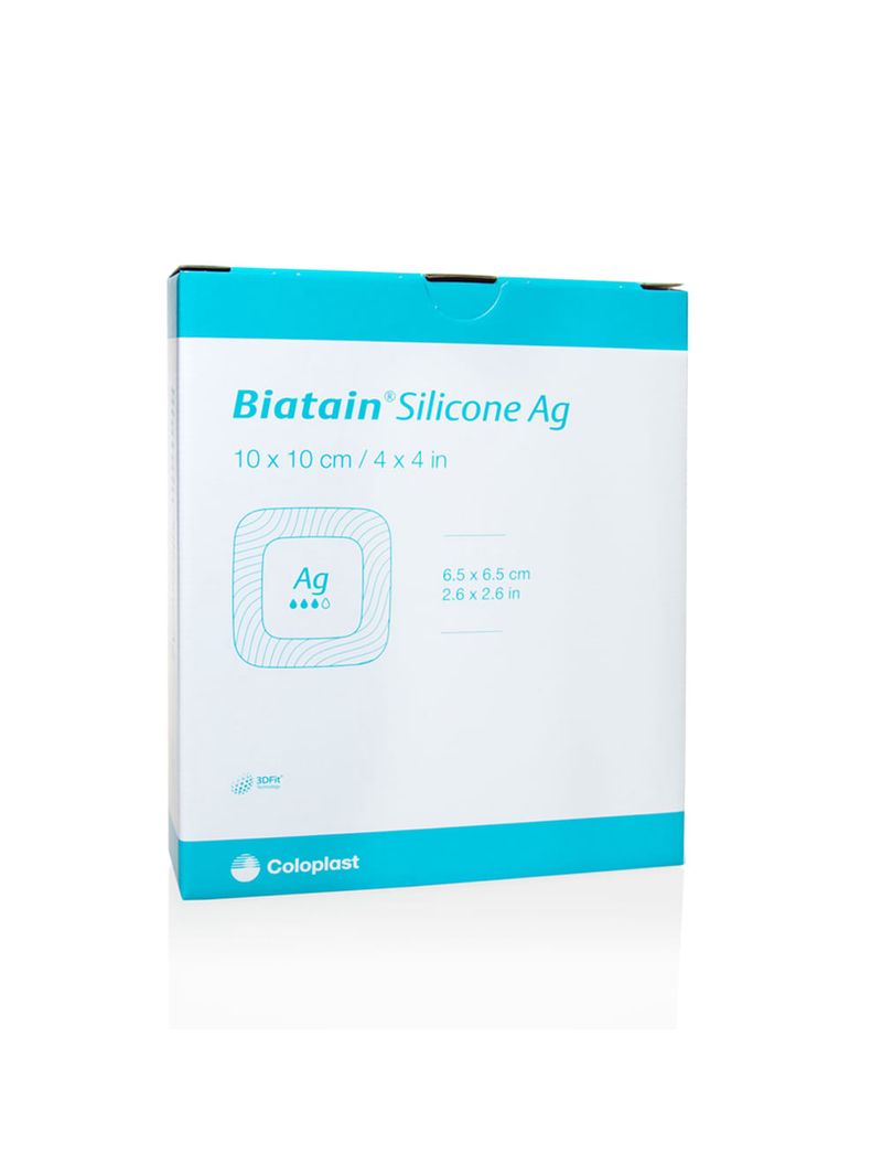 Curativo Biatain Silicone Ag 10x10 - 5 Unidades