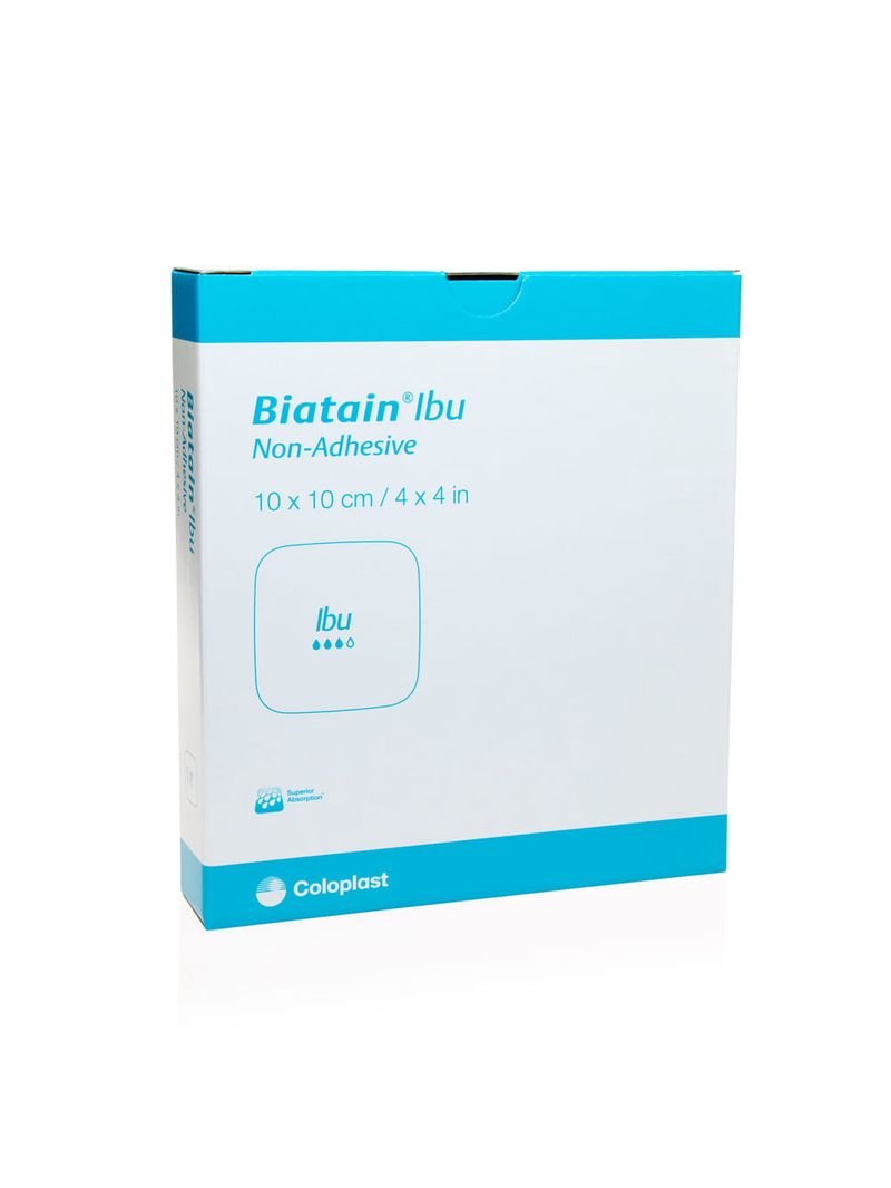 Curativo Biatain IBU Espuma com Ibuprofeno Não Adesivo 10x10 - 5 Unidades
