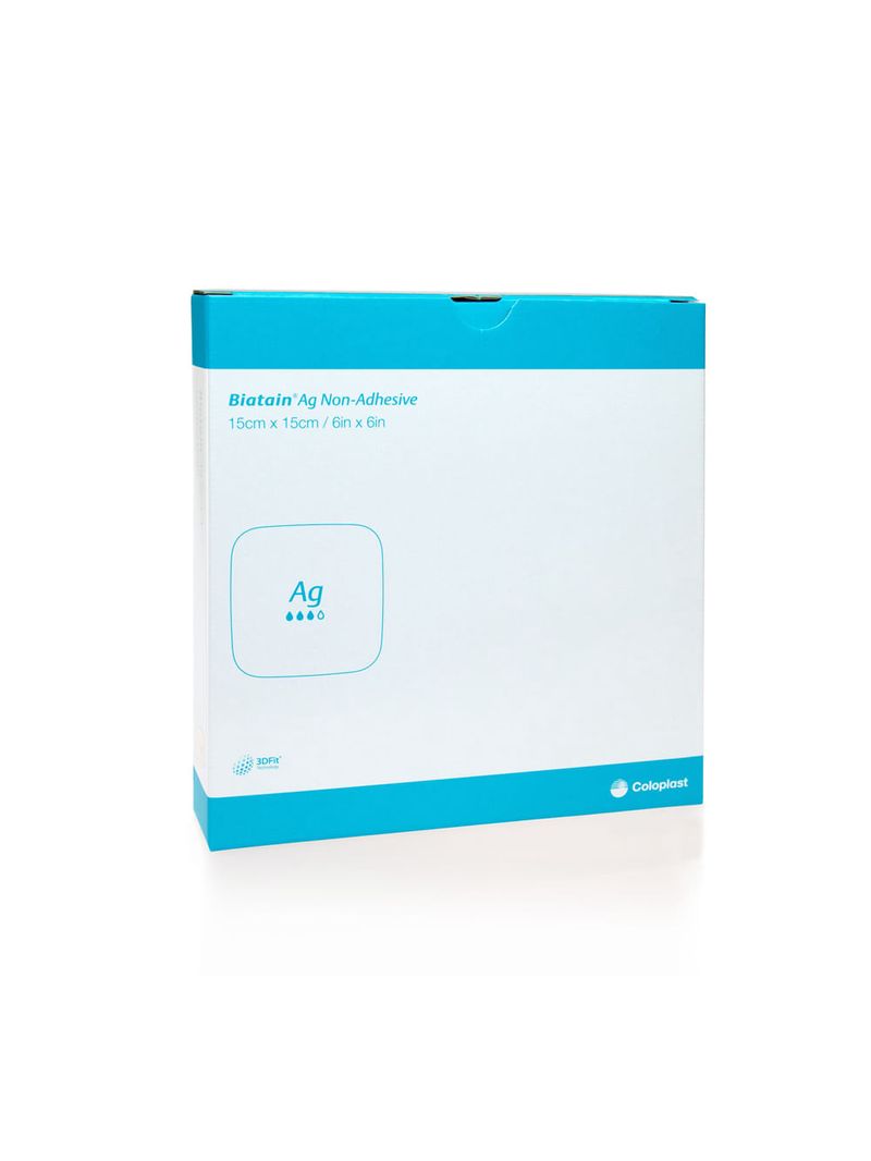 Curativo Biatain Ag Espuma Com Prata Não Adesivo 15x15 - 5 Unidades