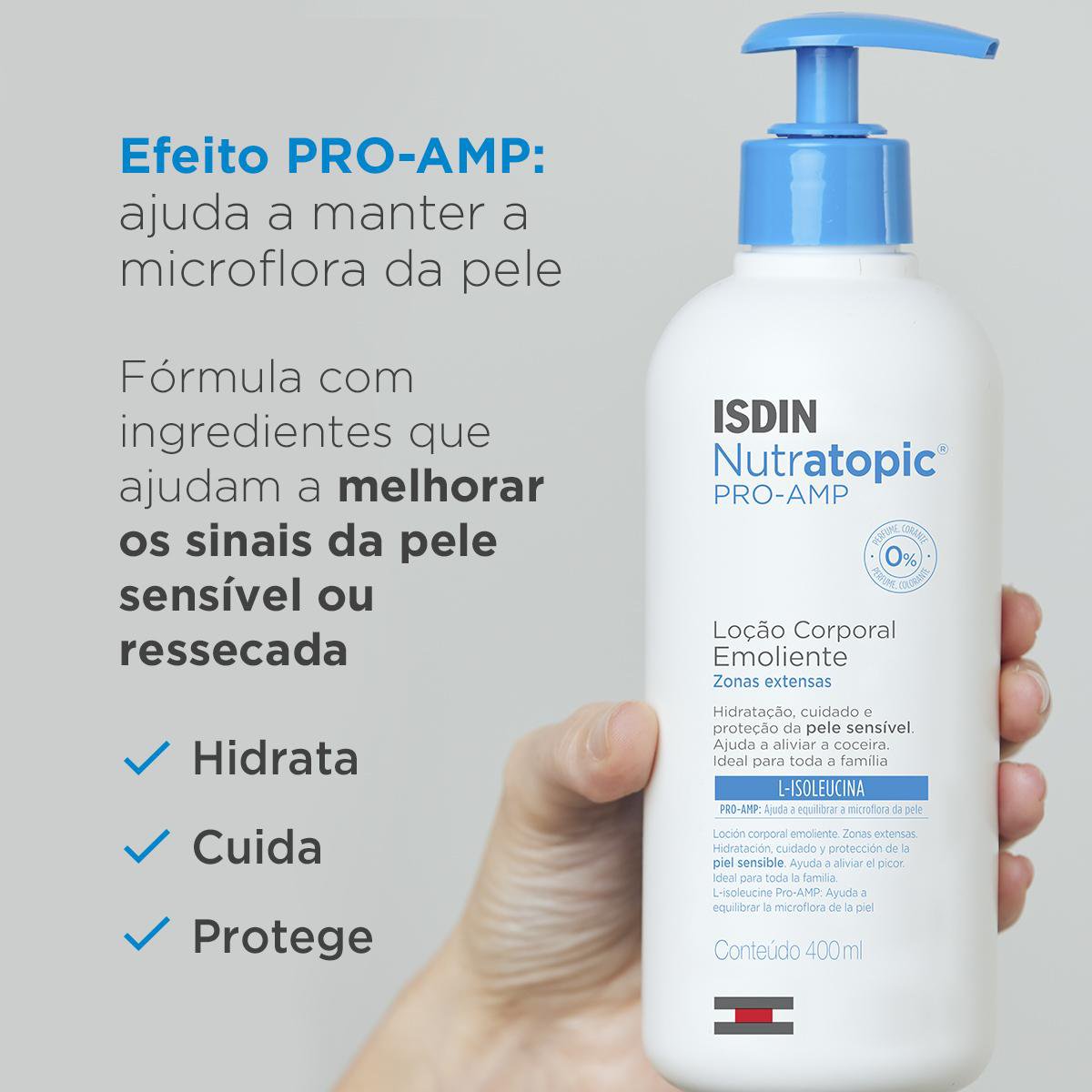 Isdin Loção Corporal para Pele Sensível Nutratopic Pro-Amp - 400ml