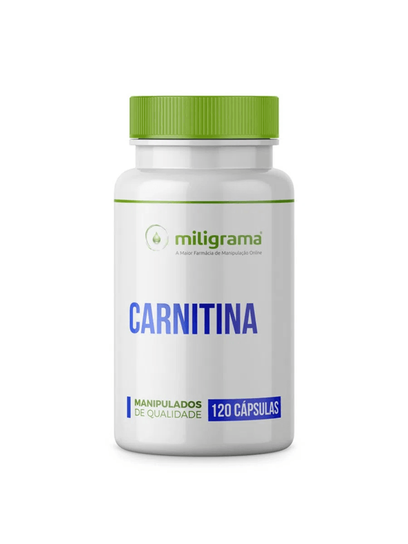 Carnitina 500mg 120 Cápsulas Transforma Gordura em Energia