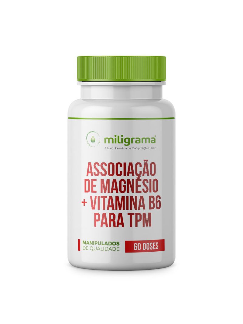 Associação de Magnésio + Vitamina B6 para TPM 60 doses