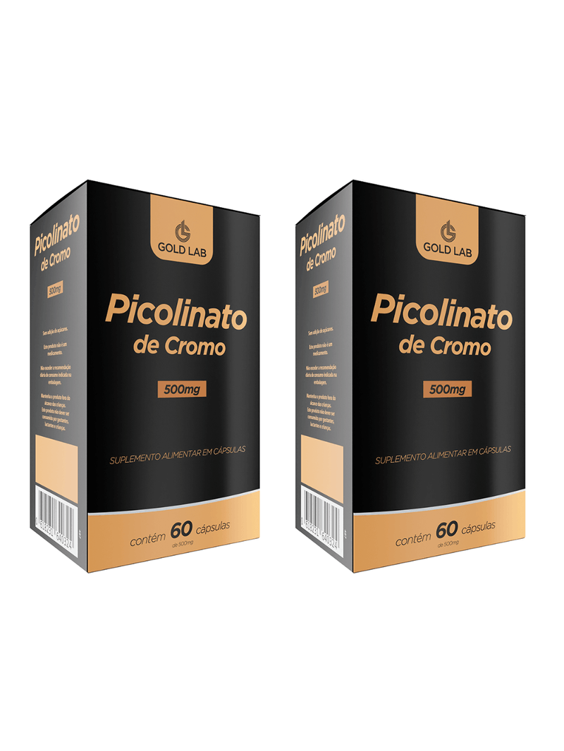 Kit com 2 Picolinato de Cromo 500MG com 60 Cápsulas - Gold Lab