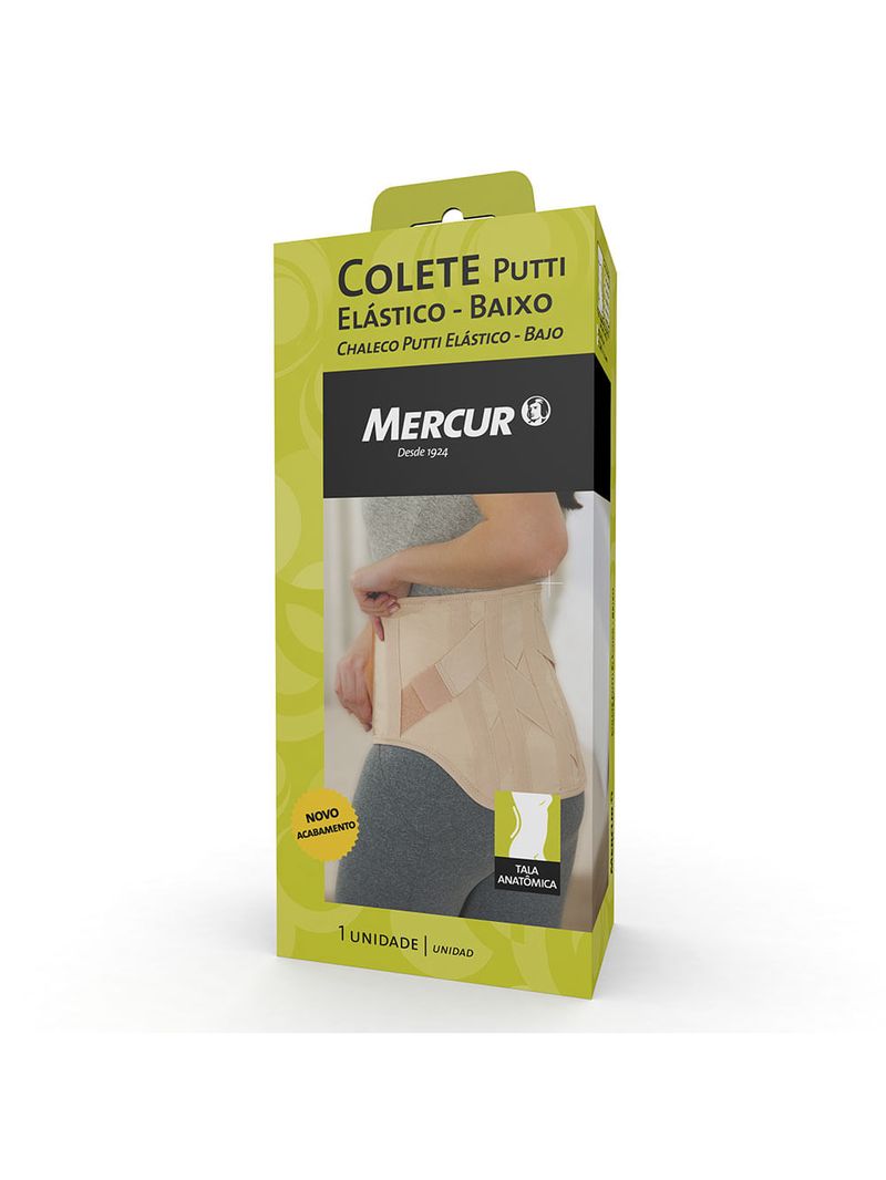 Colete Putti Elástico Mercur- Reto - Baixo - Bege - XG