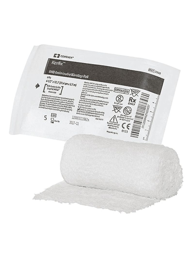 Rolo de Gaze com PHMB Kerlix AMD Antimicrobial COVIDIEN - 11,4cm x 3,7m - 3332