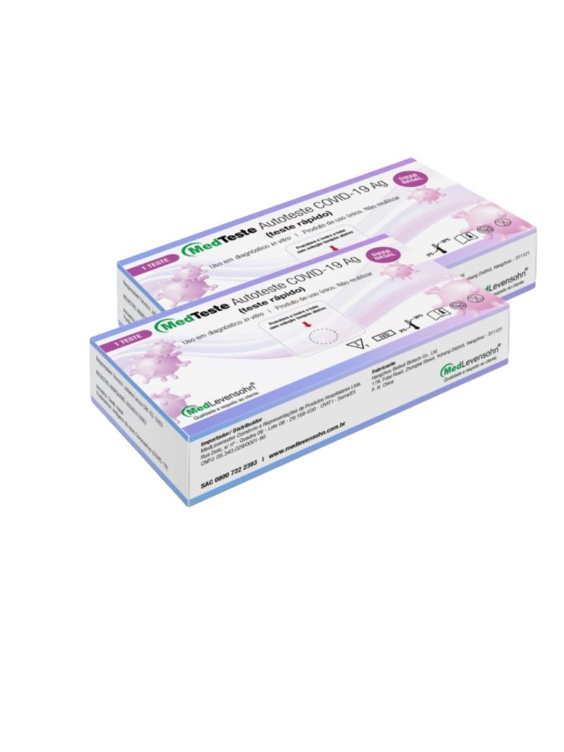 Kit Autoteste COVID-19 Antígeno Nasal  2 unidades Medteste