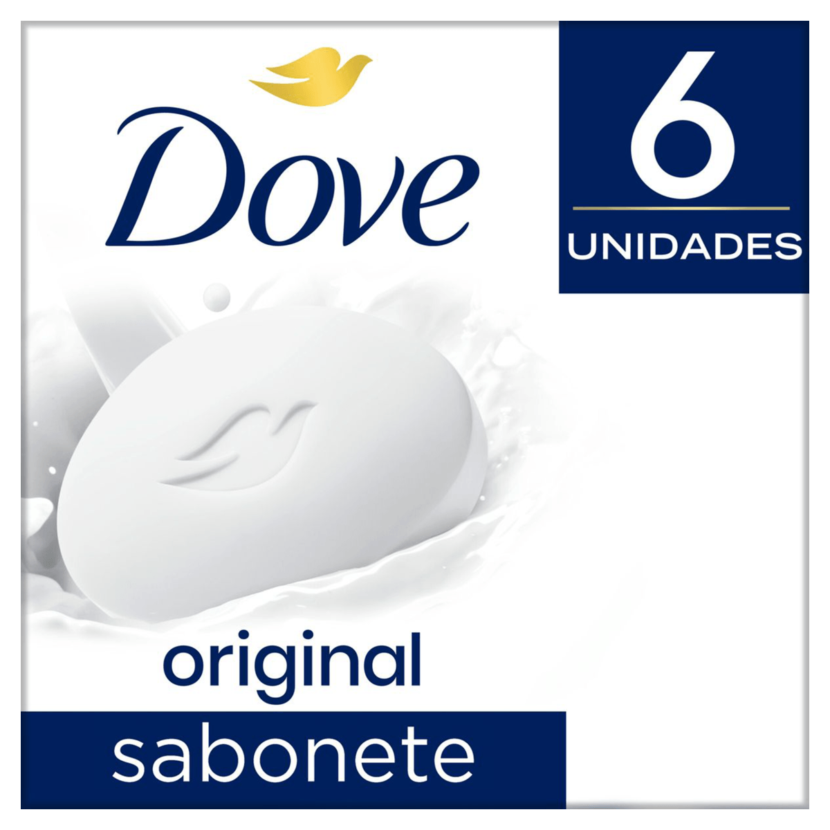 Pack Sabonete Barra Original Dove Envoltório 6 Unidades 90g Cada