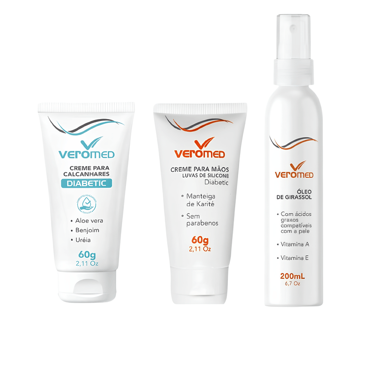 Kit de Loções Hidratantes Veromed: Pés e Mãos