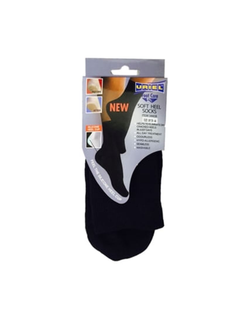 Meia Unissex com Calcanhar de Silicone Preta Tam 39-44 Uriel